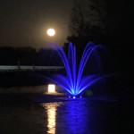 Wagon Train RV Park Fountain at Night